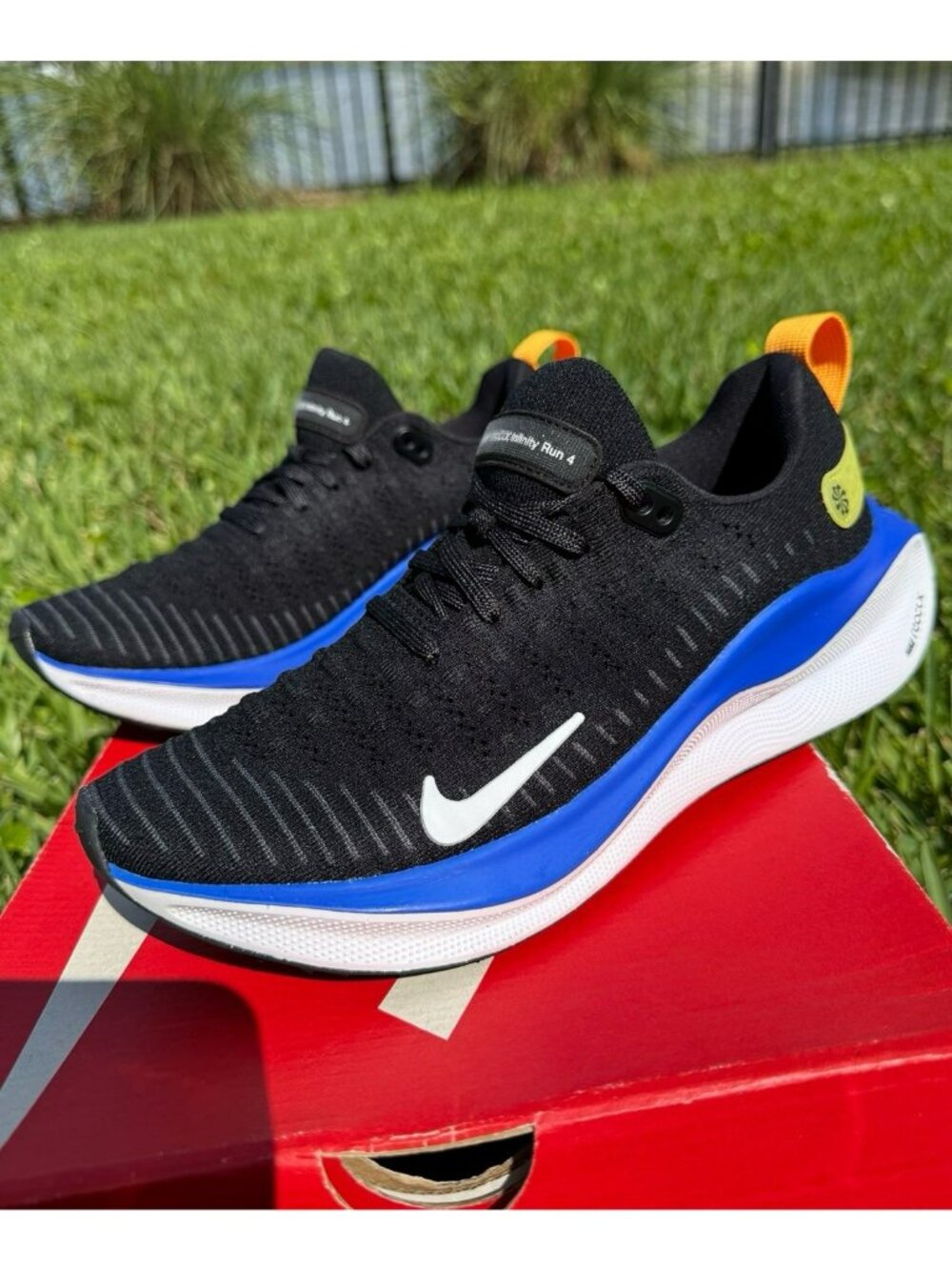 7.5 WOMEN’S NIKE REACTX INFINITY RUN 4 BLACK / WHITE DR2665-005 RUNNING